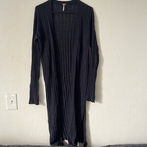 FP FREE PEOPLE LONG BLACK CARDIGAN SIZE M
